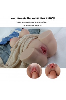 Rolan 4,3 kg Realistische 3D-mannelijke masturbator, sekspop met half lichaam met vagina en anaal