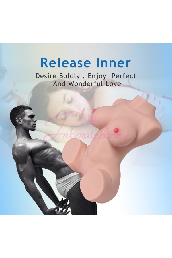 Jessie 7kg Realistische 3D-mannelijke masturbator, sekspop met half lichaam met vagina en anaal