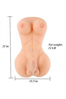 Bambola del sesso del ragazzo della signora del silicone con il pene di 18cm & il grande seno