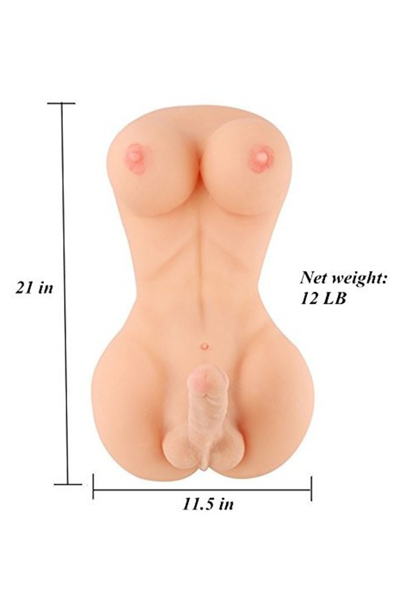 Silicone Lady Boy Sex Doll Met 18cm Penis and Big Breast